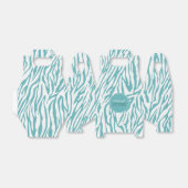 Aqua White Zebra Print Bedankdoosjes (Uitgevouwen)
