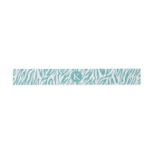 Aqua White Zebra Print monogram Uitnodigingen Wikkel (Vlak)
