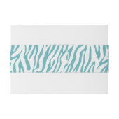 Aqua White Zebra Print monogram Uitnodigingen Wikkel (Achterkant Voorbeeld)