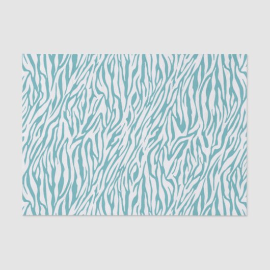 Aqua White Zebra Print Tissuepapier (Voorkant)