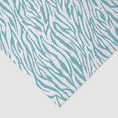 Aqua White Zebra Print Tissuepapier (Detail)