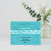Aqua wild dierprint bruiloftsuitnodiging kaart (Staand voorkant)