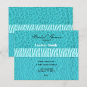 Aqua wild dierprint bruiloftsuitnodiging kaart (Voorkant / Achterkant)