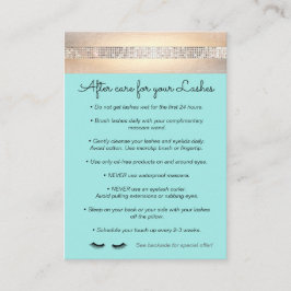 Aqua Wimper Extensions Aftercare Instructies Aanbevelingskaartje