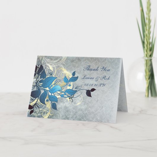 aqua winter bruiloft Hartelijk dank Bedankkaart (Voorkant)