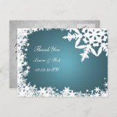 aqua winter bruiloft Hartelijk dank Briefkaart (Voorkant / Achterkant)