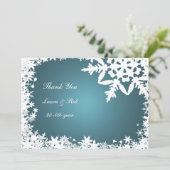 aqua winter bruiloft Hartelijk dank Kaart (Staand voorkant)