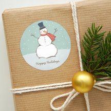  Aqua Winter Snowman Prettige feestdagen