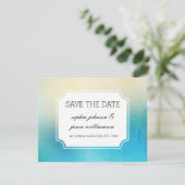 Aqua Wit bewaar de datum Save The Date (Staand voorkant)