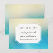 Aqua Wit bewaar de datum Save The Date (Voorkant / Achterkant)