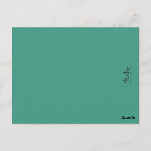  Aqua & Wit Dank u Foto Post Kaart (Achterkant)