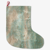 Aqua Wit Goud Snake Print Grote Kerstsok (Voorkant)