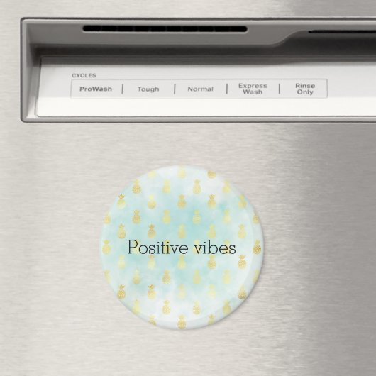 Aqua Wit Goud Tropische Glam Ananas Magneet (Insitu (Vaatwasser))