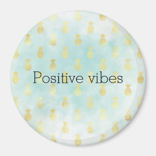 Aqua Wit Goud Tropische Glam Ananas Magneet