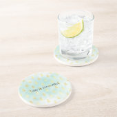 Aqua Wit Goud Tropische Glam Ananas Zandsteen Onderzetter (Zijkant)