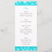 Aqua, Wit, Grijs Sneeuwvlokken Menu Kaart (Achterkant)