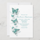 aqua wit verjaardag verlovings- bruiloft kaart (Achterkant)