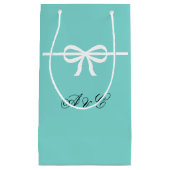 Aqua & Witte Bogen Feestzakken Klein Cadeauzakje (Voorkant)