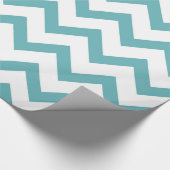 Aqua Witte Chevron Bruidsdouche Cadeaupapier (Hoek)