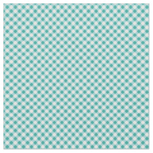 Aqua Witte Gingham Stof