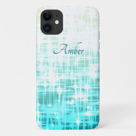 Aqua Witte Gradiënt Glow Sparkles Persoonlijk Case-Mate iPhone Case