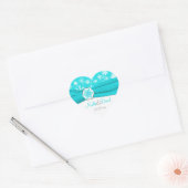 Aqua, witte, grijze sneeuwvlokken bruiloft Sticker (Envelop)