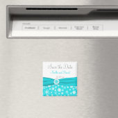 Aqua, witte, grijze sneeuwvlokken sparen de datumm magneet (Insitu (Vaatwasser))