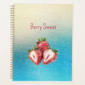 Aqua Witte Ombre Berry Zoete Aardbeien Planner (Voorkant)