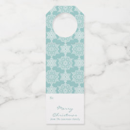 Aqua Witte Sneeuwvlok Kerstmis Vakantie Gift Flessenhanger