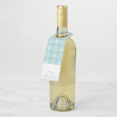 Aqua Witte Sneeuwvlok Kerstmis Vakantie Gift Flessenhanger (Schuin)