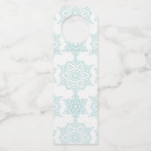 Aqua Witte Sneeuwvlok Kerstmis Vakantie Gift Flessenhanger (Achterkant)