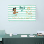 Aqua Witte Streep Etnische Baby Ballerina Tutu Spandoek (Beurs)