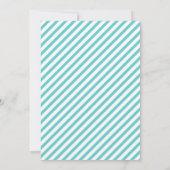 Aqua, witte strepen & anker nautische bruiloft kaart (Achterkant)