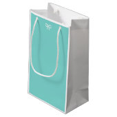 Aqua & Witte Strik Feestzakjes Klein Cadeauzakje (Achterkant Gekanteld)