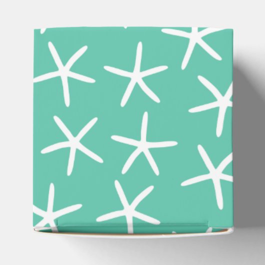 Aqua-witte zeester bedankdoosjes (Bovenkant)