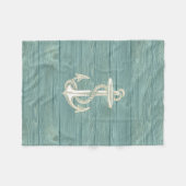  Aqua Wood Beach Fleece Blanket (Voorkant (Horizontaal))