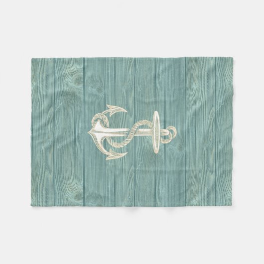  Aqua Wood Beach Fleece Blanket (Voorkant (Horizontaal))
