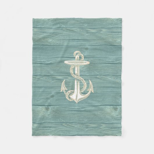  Aqua Wood Beach Fleece Blanket (Voorkant)