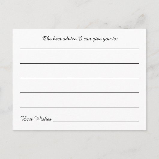 Aqua Words of Wisdom for Brides Post Kaart (Achterkant)