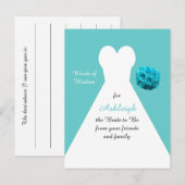 Aqua Words of Wisdom for Brides Post Kaart (Voorkant / Achterkant)