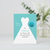 Aqua Words of Wisdom for Brides Post Kaart (Staand voorkant)