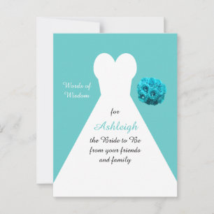 Aqua Words of Wisdom for Brides Post Kaart
