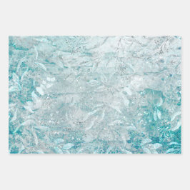  Aqua Wrapping Paper Flat Sheet Set van 3