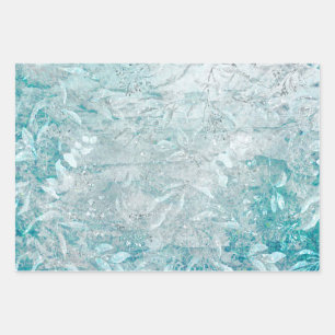  Aqua Wrapping Paper Flat Sheet Set van 3