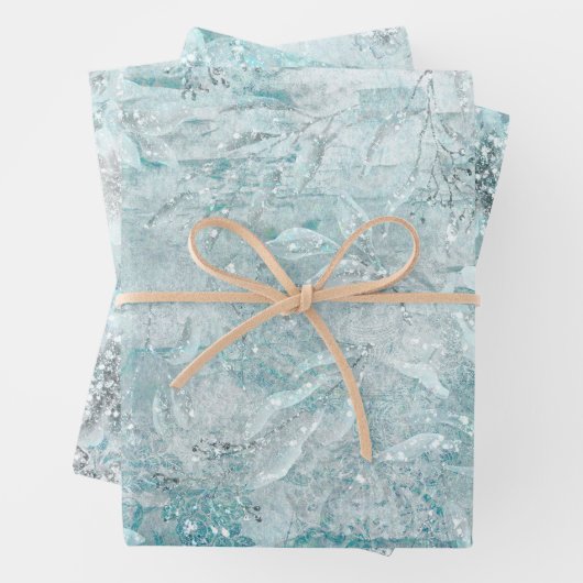  Aqua Wrapping Paper Flat Sheet Set van 3 (In situ)