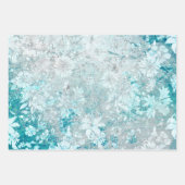 Aqua Wrapping Paper Flat Sheet Set van 3 (Voorkant 3)