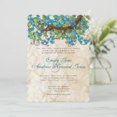 Aqua Yellow Cherry Blossom Tea Stain Invitations Kaart (Staand voorkant)