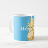Aqua Yellow Gold Ananas Koffiemok (Voorkant links)