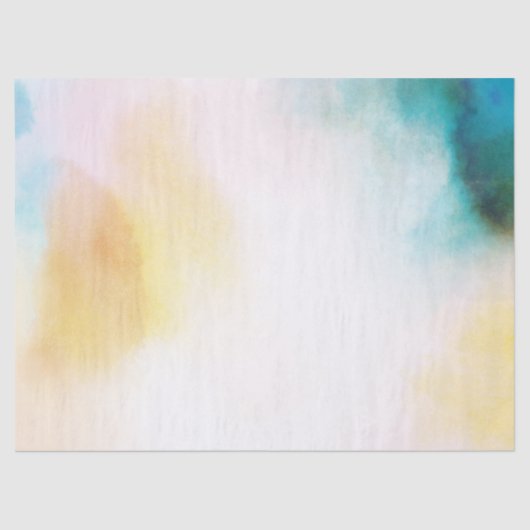Aqua Yellow Gold Blush Tie Dye Ombre Tissuepapier (Voorkant)