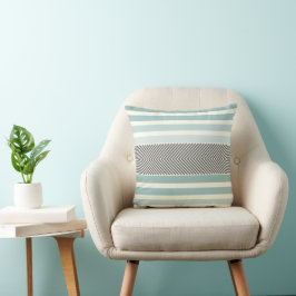 Aqua Yellow Grey Off White Arrow Herringbone Kussen